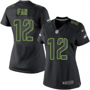 NFL 12th Fan Seattle Seahawks Women's Limited Nike Jersey - Black Impact