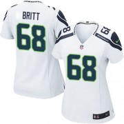 NFL Justin Britt Seattle Seahawks Women's Game Road Nike Jersey - White