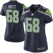 NFL Justin Britt Seattle Seahawks Women's Limited Team Color Home Nike Jersey - Navy Blue