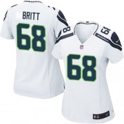 NFL Justin Britt Seattle Seahawks Women's Limited Road Nike Jersey - White