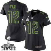 NFL 12th Fan Seattle Seahawks Women's Limited Super Bowl XLVIII Nike Jersey - Black Impact