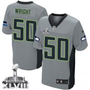 NFL K.J. Wright Seattle Seahawks Elite Super Bowl XLVIII Nike Jersey - Grey Shadow