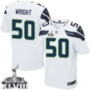 NFL K.J. Wright Seattle Seahawks Elite Road Super Bowl XLVIII Nike Jersey - White