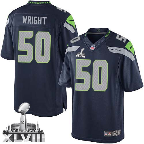NFL K.J. Wright Seattle Seahawks Limited Team Color Home Super Bowl XLVIII Nike Jersey - Navy Blue