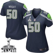 NFL K.J. Wright Seattle Seahawks Women's Game Team Color Home Super Bowl XLVIII Nike Jersey - Navy Blue
