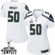 NFL K.J. Wright Seattle Seahawks Women's Game Road Super Bowl XLVIII Nike Jersey - White