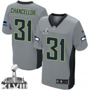 NFL Kam Chancellor Seattle Seahawks Elite Super Bowl XLVIII Nike Jersey - Grey Shadow