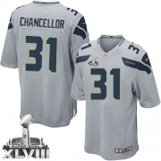 NFL Kam Chancellor Seattle Seahawks Game Alternate Super Bowl XLVIII Nike Jersey - Grey