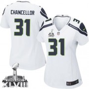 NFL Kam Chancellor Seattle Seahawks Women's Game Road Super Bowl XLVIII Nike Jersey - White