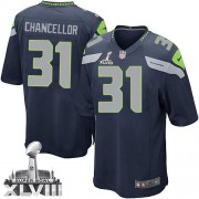 NFL Kam Chancellor Seattle Seahawks Youth Limited Team Color Home Super Bowl XLVIII Nike Jersey - Navy Blue