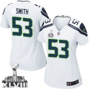 NFL Malcolm Smith Seattle Seahawks Women's Elite Road Super Bowl XLVIII Nike Jersey - White