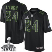 NFL Marshawn Lynch Seattle Seahawks Elite Super Bowl XLVIII Nike Jersey - Black Impact