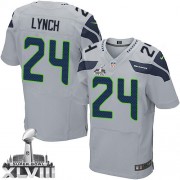NFL Marshawn Lynch Seattle Seahawks Elite Alternate Super Bowl XLVIII Nike Jersey - Grey