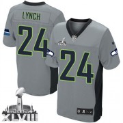 NFL Marshawn Lynch Seattle Seahawks Elite Super Bowl XLVIII Nike Jersey - Grey Shadow