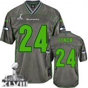 NFL Marshawn Lynch Seattle Seahawks Elite Vapor Super Bowl XLVIII Nike Jersey - Grey