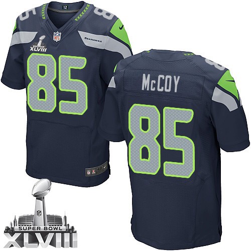 NFL Anthony McCoy Seattle Seahawks Elite Team Color Home Super Bowl XLVIII Nike Jersey - Navy Blue