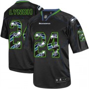 NFL Marshawn Lynch Seattle Seahawks Elite Nike Jersey - New Lights Out Black