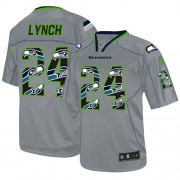 NFL Marshawn Lynch Seattle Seahawks Elite New Nike Jersey - Lights Out Grey