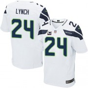 NFL Marshawn Lynch Seattle Seahawks Elite Road C Patch Nike Jersey - White
