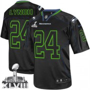 NFL Marshawn Lynch Seattle Seahawks Game Super Bowl XLVIII Nike Jersey - Lights Out Black