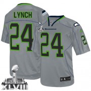NFL Marshawn Lynch Seattle Seahawks Game Super Bowl XLVIII Nike Jersey - Lights Out Grey