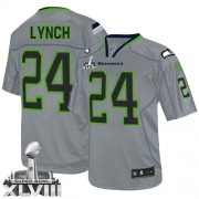 NFL Marshawn Lynch Seattle Seahawks Game Super Bowl XLVIII Nike Jersey - Lights Out Grey