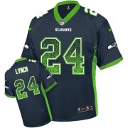 NFL Marshawn Lynch Seattle Seahawks Game Drift Fashion Nike Jersey - Navy Blue