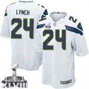 NFL Marshawn Lynch Seattle Seahawks Game Road Super Bowl XLVIII Nike Jersey - White