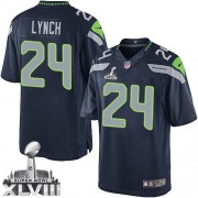 NFL Marshawn Lynch Seattle Seahawks Limited Team Color Home Super Bowl XLVIII Nike Jersey - Navy Blue