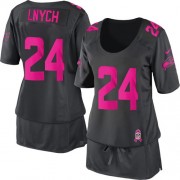 NFL Marshawn Lynch Seattle Seahawks Women's Elite Dark Breast Cancer Awareness Nike Jersey - Grey