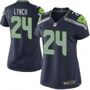 NFL Marshawn Lynch Seattle Seahawks Women's Elite Team Color Home Nike Jersey - Navy Blue