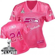 NFL Marshawn Lynch Seattle Seahawks Women's Elite Fem Fan Super Bowl XLVIII Nike Jersey - Pink