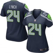 NFL Marshawn Lynch Seattle Seahawks Women's Game Team Color Home Nike Jersey - Navy Blue