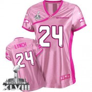 NFL Marshawn Lynch Seattle Seahawks Women's Game Be Luv'd Super Bowl XLVIII Nike Jersey - Pink