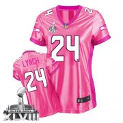 NFL Marshawn Lynch Seattle Seahawks Women's Game New Be Luv'd Super Bowl XLVIII Nike Jersey - Pink