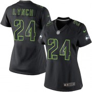 NFL Marshawn Lynch Seattle Seahawks Women's Limited Nike Jersey - Black Impact