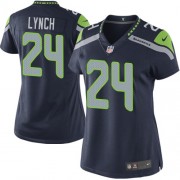 NFL Marshawn Lynch Seattle Seahawks Women's Limited Team Color Home Nike Jersey - Navy Blue