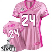NFL Marshawn Lynch Seattle Seahawks Women's Limited Be Luv'd Super Bowl XLVIII Nike Jersey - Pink