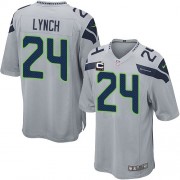 NFL Marshawn Lynch Seattle Seahawks Youth Elite Alternate C Patch Nike Jersey - Grey