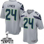 NFL Marshawn Lynch Seattle Seahawks Youth Elite Alternate Super Bowl XLVIII Nike Jersey - Grey