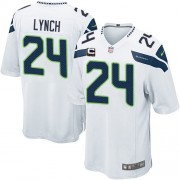 NFL Marshawn Lynch Seattle Seahawks Youth Elite Road C Patch Nike Jersey - White