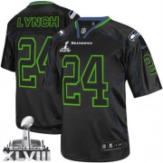 NFL Marshawn Lynch Seattle Seahawks Youth Limited Super Bowl XLVIII Nike Jersey - Lights Out Black