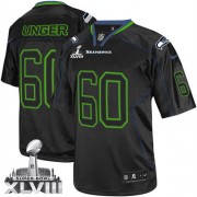 NFL Max Unger Seattle Seahawks Elite Super Bowl XLVIII Nike Jersey - Lights Out Black