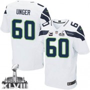 NFL Max Unger Seattle Seahawks Elite Road Super Bowl XLVIII C Patch Nike Jersey - White