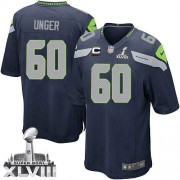 NFL Max Unger Seattle Seahawks Youth Elite Team Color Home Super Bowl XLVIII C Patch Nike Jersey - Navy Blue