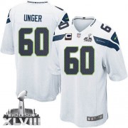 NFL Max Unger Seattle Seahawks Youth Elite Road Super Bowl XLVIII C Patch Nike Jersey - White