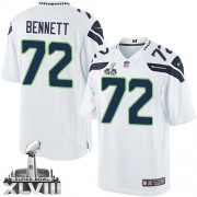 NFL Michael Bennett Seattle Seahawks Limited Road Super Bowl XLVIII Nike Jersey - White