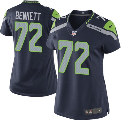 NFL Michael Bennett Seattle Seahawks Women's Elite Team Color Home Nike Jersey - Navy Blue NFL Michael Bennett Seattle Seahawks Women's Elite Team Color Home Nike Jersey - Navy Blue