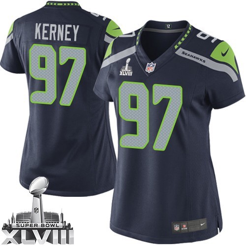 NFL Patrick Kerney Seattle Seahawks Women's Elite Team Color Home Super Bowl XLVIII Nike Jersey - Navy Blue
