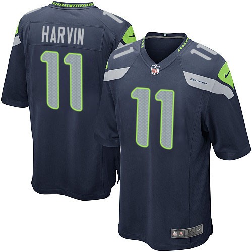 NFL Percy Harvin Seattle Seahawks Game Team Color Home Nike Jersey - Navy Blue